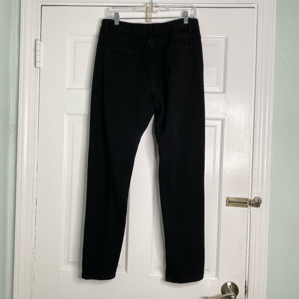 High Rise Black Distressed Ripped Jeans Size Large - Picture 9 of 10